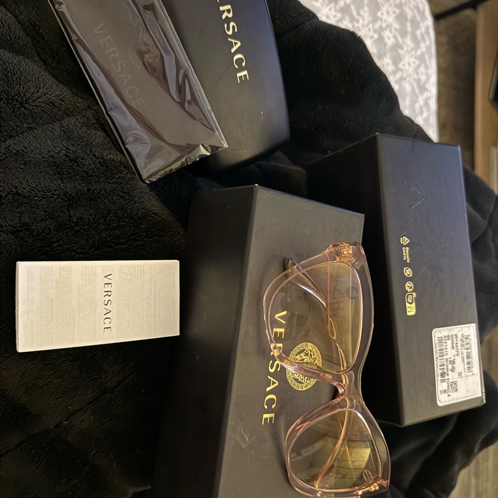 Versace Clear Rose Gold Frame Eyewear